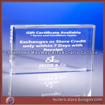 High transparent acrylic trophy